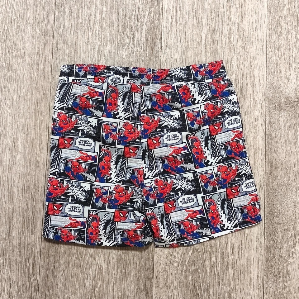 Marvel Spider-Man Boys Swim Shorts Trunks Size 5-6 Years Comic Print Swimwear
