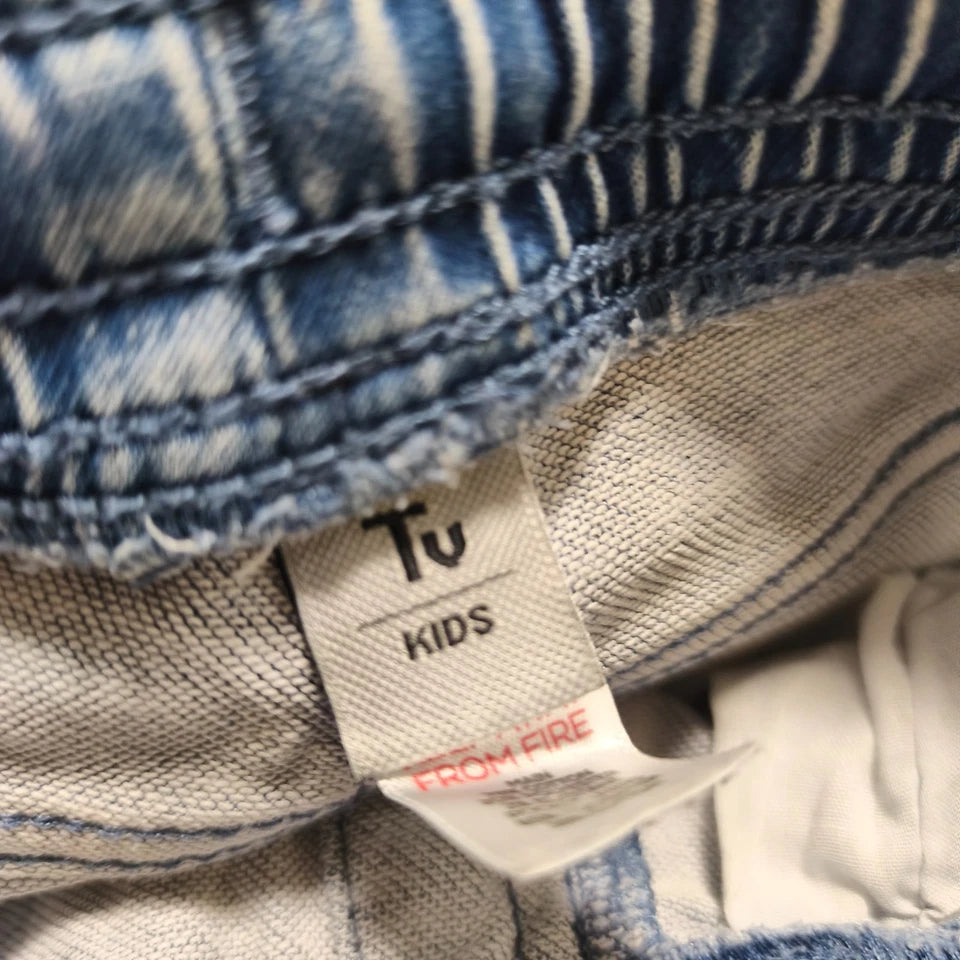 Tu Kids Boys Blue Denim Cargo Shorts Elastic Waist 3-4 Years (98-104 cm)