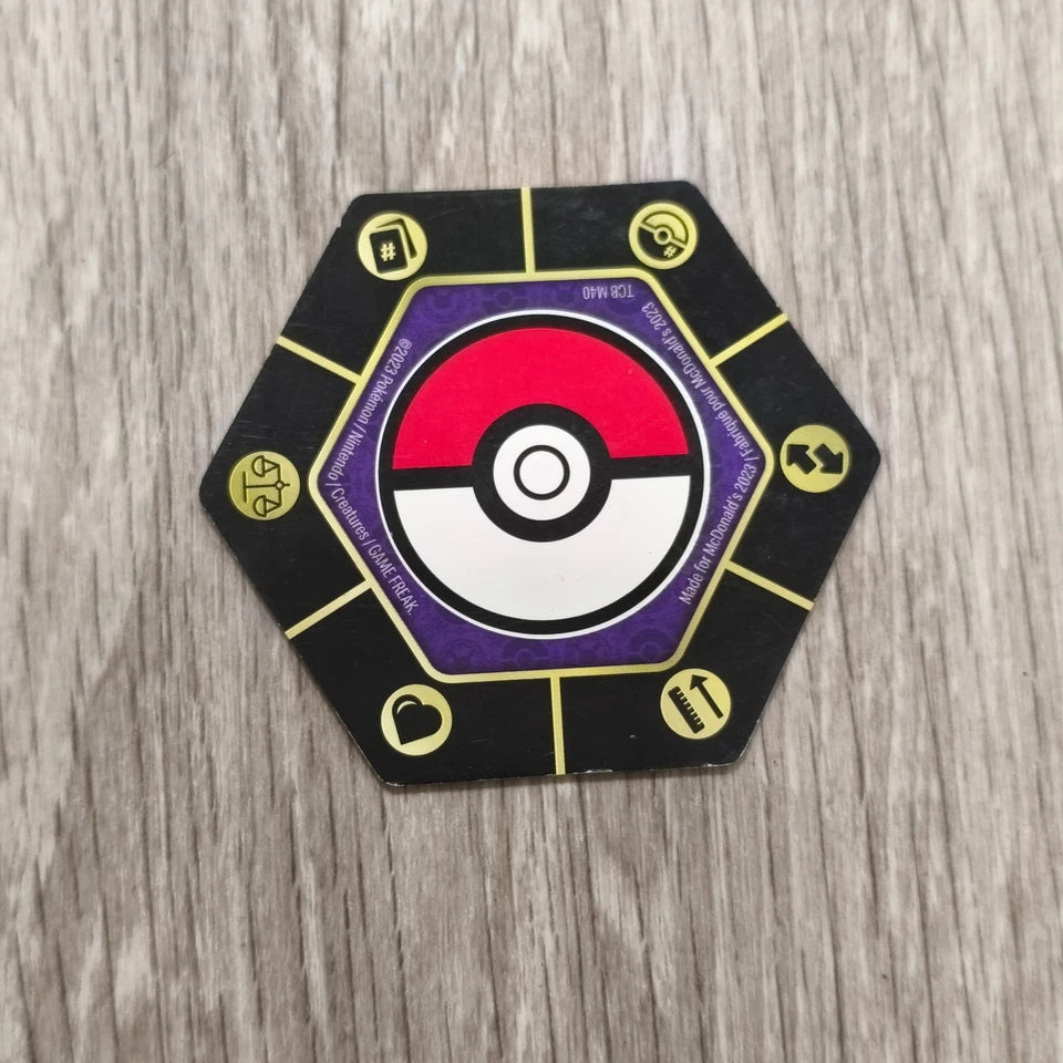 Pokemon McDonald's 2023 Match Battle Hexagonal Pikachu Spinner Token TCB M40