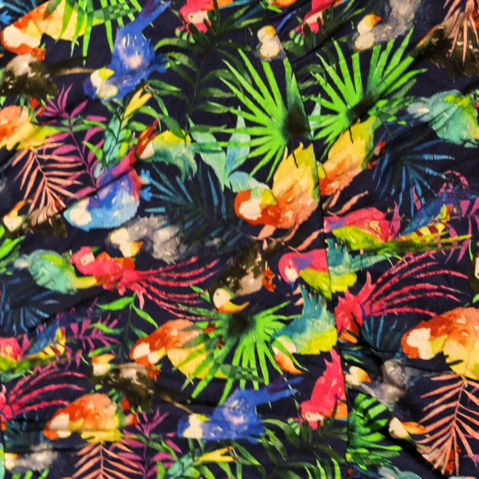 Next Girls Tropical Parrot Print Tiered Dress Age 9 Yrs 134cm Smocked Sundress