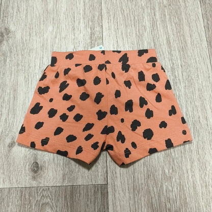 Primark Cares Baby Shorts 0-3 Months 62cm Orange Black Spot Pattern NWT
