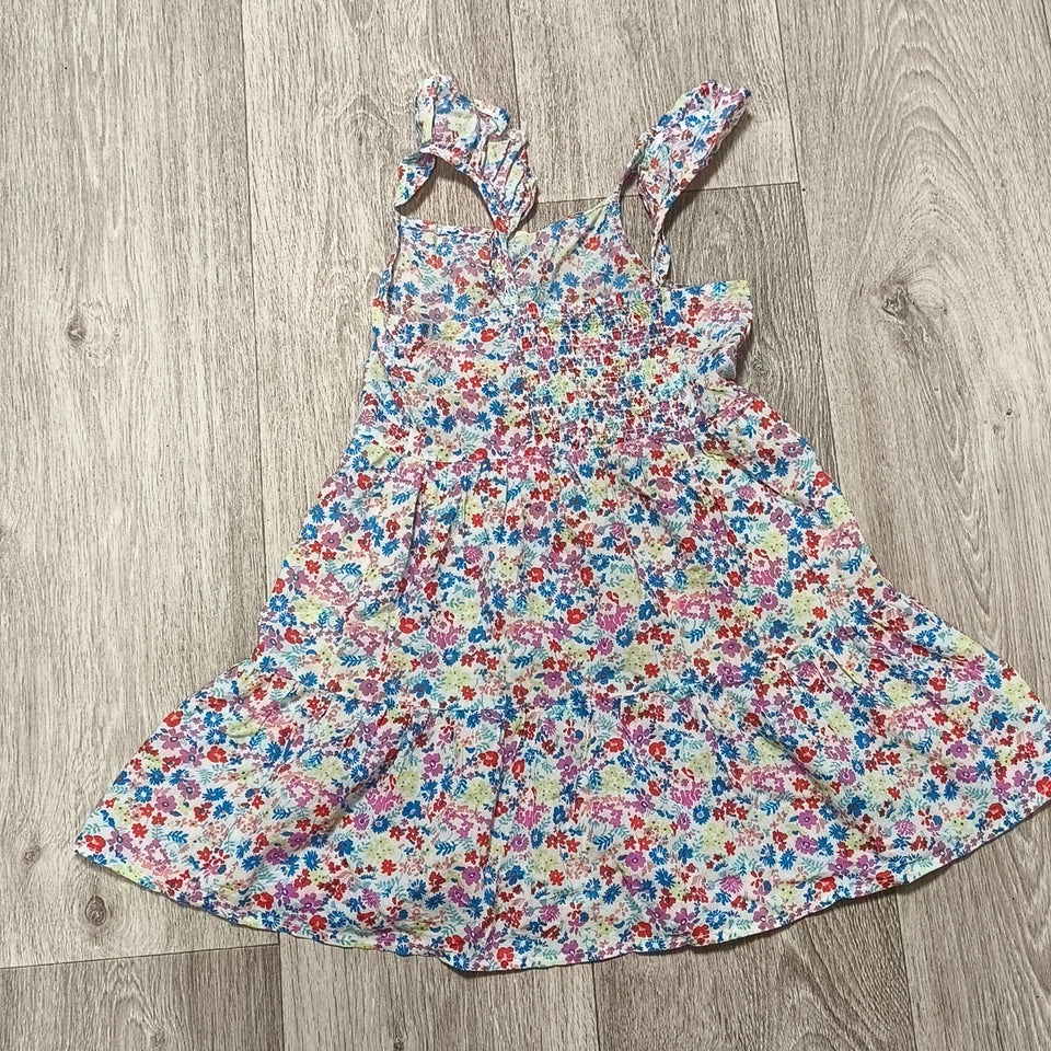 Primark Girls Floral Tiered Sundress Ruffle Strap Cotton Dress Age 6-7 Yrs 122cm