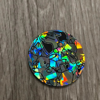 Pokemon TCG Holo Coin Metallic Cracked Ice Pikachu Charizard Mewtwo Holographic