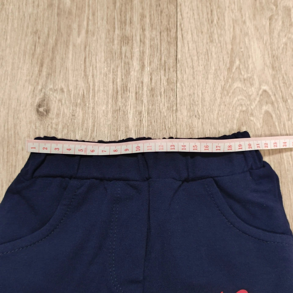 Miraculous Ladybug Girls Navy Blue Elastic Waist Sweatpants Shorts Casual