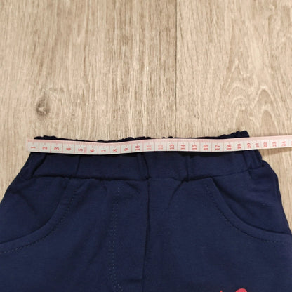 Miraculous Ladybug Girls Navy Blue Elastic Waist Sweatpants Shorts Casual