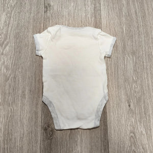 Primark Baby Bodysuit 3-6 Months White Grey Wish Upon A Star Short Sleeve Vest