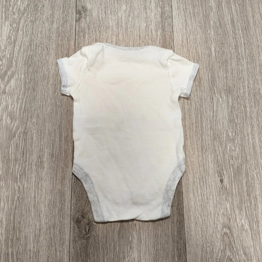 Primark Baby Bodysuit 3-6 Months White Grey Wish Upon A Star Short Sleeve Vest