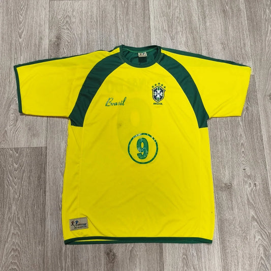 Vintage Dupla Sport Brazil Ronaldo #9 Soccer Jersey Yellow Green Size Unknown