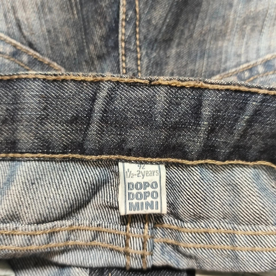 Dopodopo Mini Boys Denim Jeans Size 1.5-2 Yrs 92 Blue Patch Graphic Pants