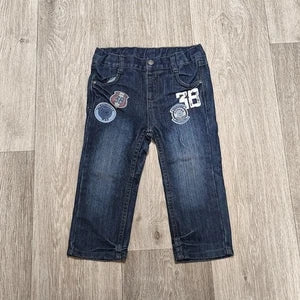 Dopodopo Mini Boys Denim Jeans Size 1.5-2 Yrs 92 Blue Patch Graphic Pants