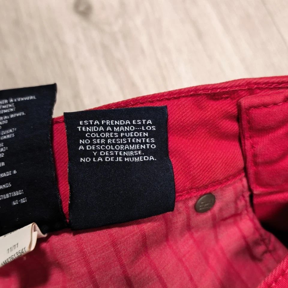 Tommy Hilfiger Rome Women Size 4 Red Denim Skirt Regular Fit 5 Pocket