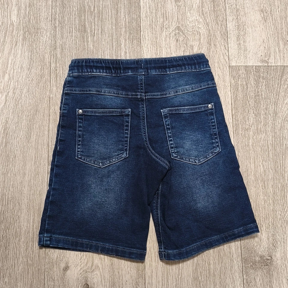 George Boys Blue Denim Shorts Age 9-10 Years Elasticated Waist Drawstring Jogg