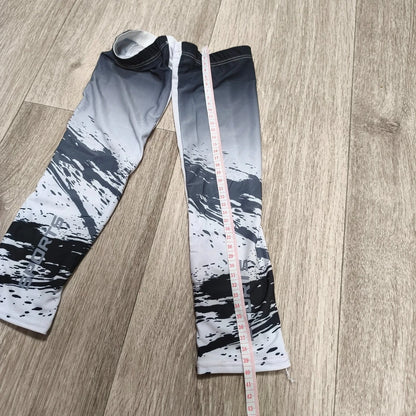 Unbranded Sports Compression Sleeves Black White Grey Gradient Mesh Pair