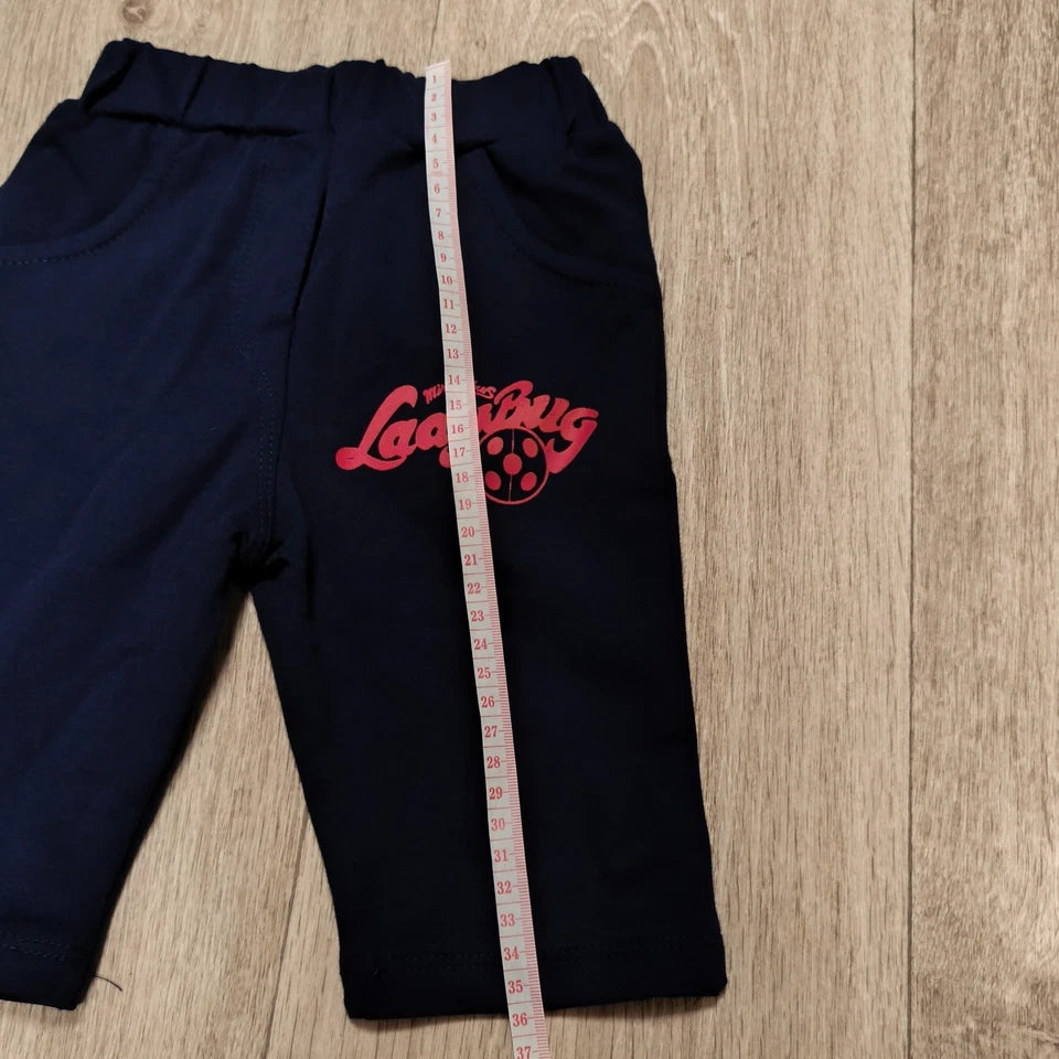 Miraculous Ladybug Girls Navy Blue Elastic Waist Sweatpants Shorts Casual