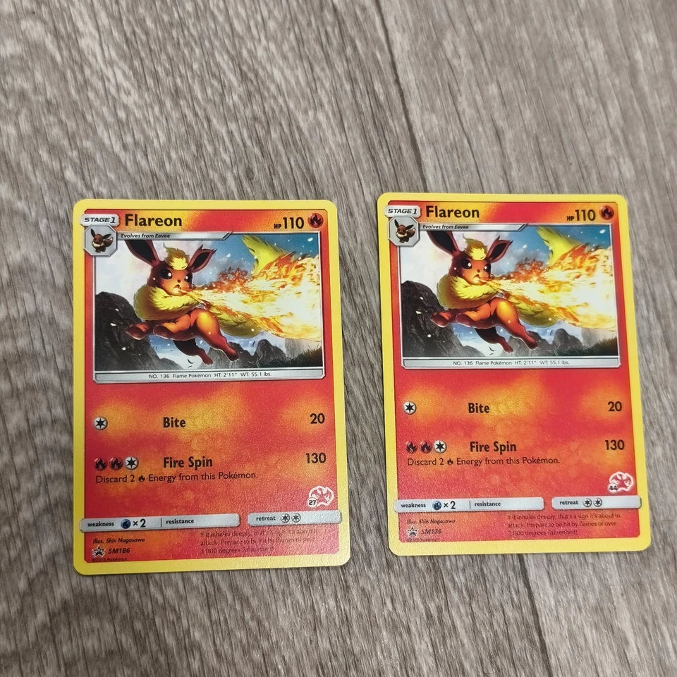Pokemon TCG Flareon SM186 Sun & Moon Black Star Promo Card Lot of 2