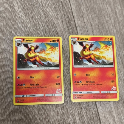 Pokemon TCG Flareon SM186 Sun & Moon Black Star Promo Card Lot of 2