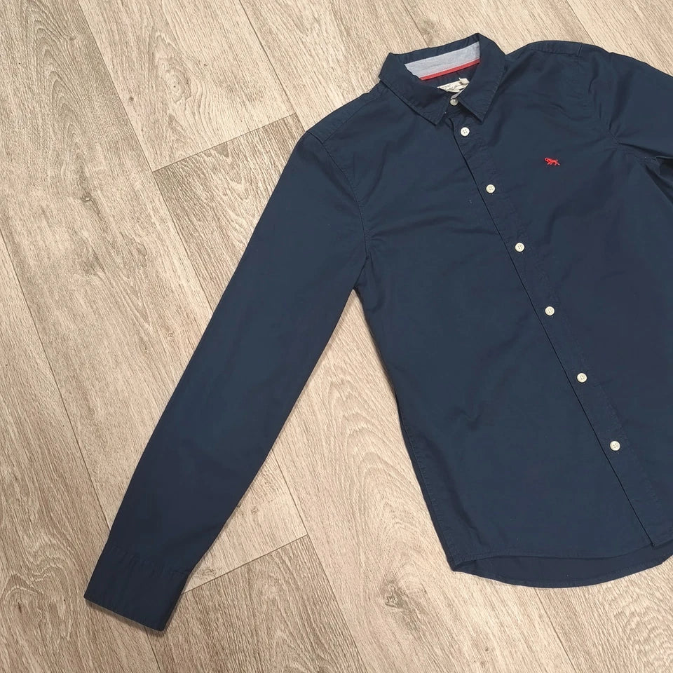 H&M L.O.G.G. Boys Navy Blue Long Sleeve Shirt Size US 12-13Y 100% Cotton