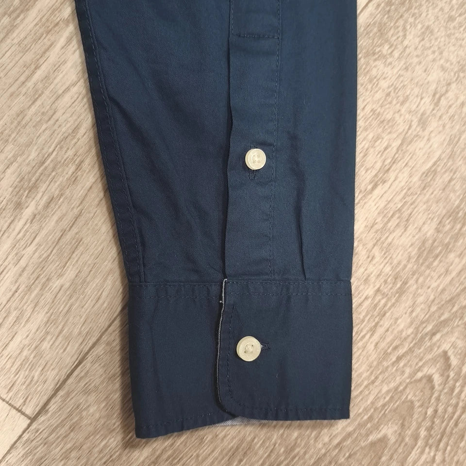 H&M L.O.G.G. Boys Navy Blue Long Sleeve Shirt Size US 12-13Y 100% Cotton