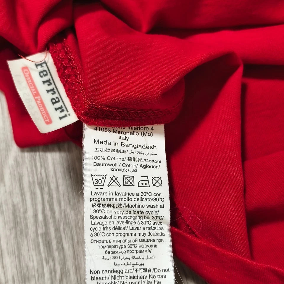 Ferrari Official Product Red Short Sleeve T-Shirt Scuderia Logo Men's S