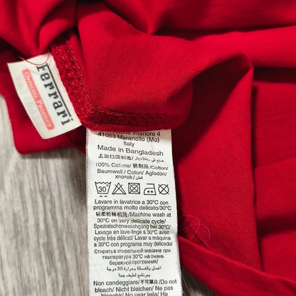 Ferrari Official Product Red Short Sleeve T-Shirt Scuderia Logo Men's S