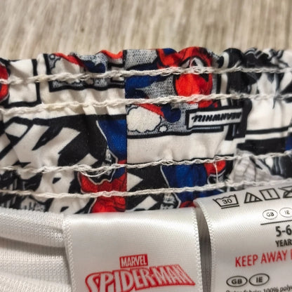 Marvel Spider-Man Boys Swim Shorts Trunks Size 5-6 Years Comic Print Swimwear