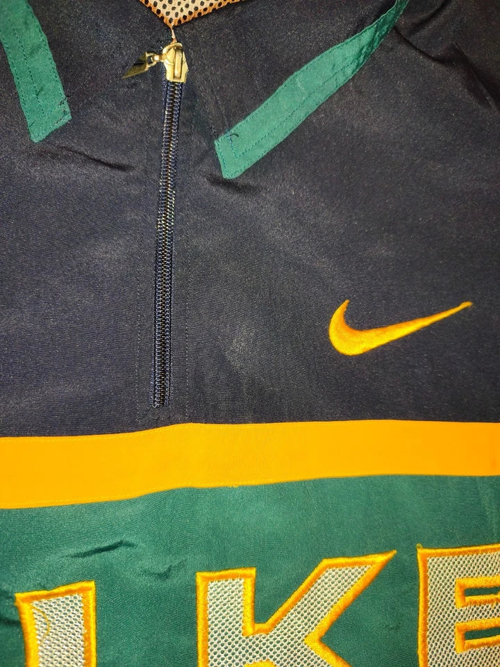 Vintage Nike Premier 1/4 Zip Pullover Shirt 90s Spellout Big Swoosh Navy XXXL