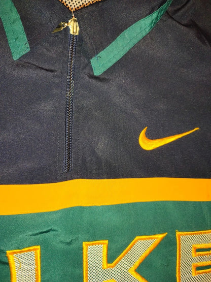 Vintage Nike Premier 1/4 Zip Pullover Shirt 90s Spellout Big Swoosh Navy XXXL
