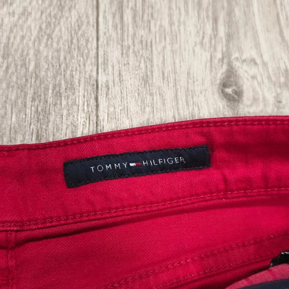 Tommy Hilfiger Rome Women Size 4 Red Denim Skirt Regular Fit 5 Pocket