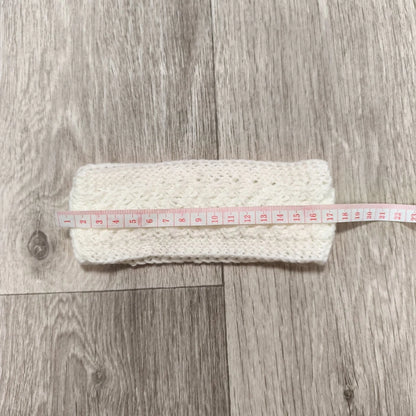 White Knit Headband Ear Warmer Soft Textured Cable Knit Winter Hair Band