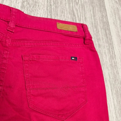 Tommy Hilfiger Rome Women Size 4 Red Denim Skirt Regular Fit 5 Pocket