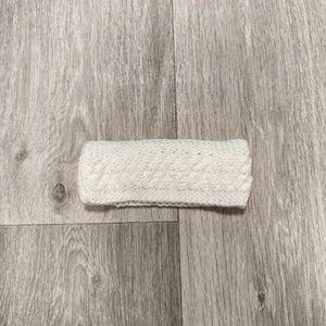 White Knit Headband Ear Warmer Soft Textured Cable Knit Winter Hair Band