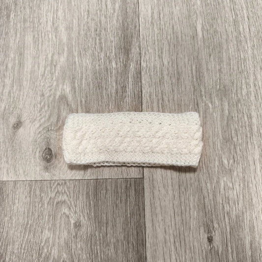 White Knit Headband Ear Warmer Soft Textured Cable Knit Winter Hair Band