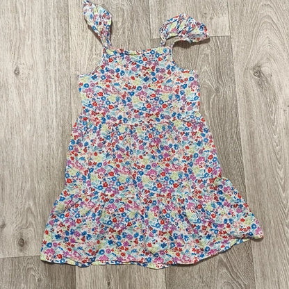 Primark Girls Floral Tiered Sundress Ruffle Strap Cotton Dress Age 6-7 Yrs 122cm