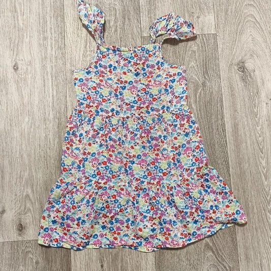Primark Girls Floral Tiered Sundress Ruffle Strap Cotton Dress Age 6-7 Yrs 122cm