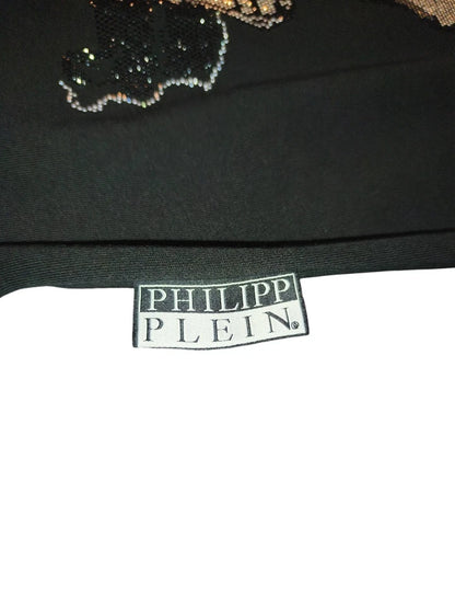 PHILIPP PLEIN Platinum Cut Sweatshirt Black Rhinestone Crystal Skull Men L XL