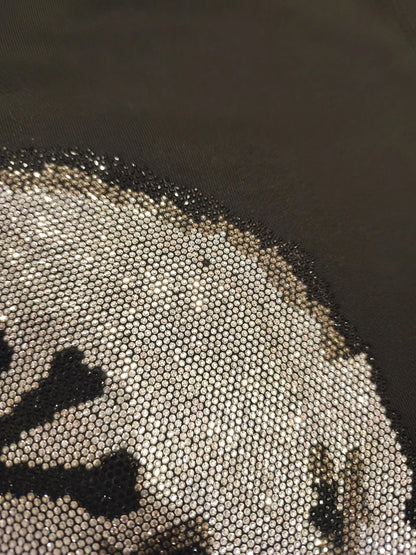 PHILIPP PLEIN Platinum Cut Sweatshirt Black Rhinestone Crystal Skull Men L XL