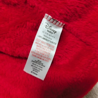 Disney Primark Minnie Mouse Baby Red Fleece Hooded Dressing Gown Robe 18-24M