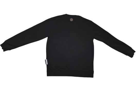 PHILIPP PLEIN Platinum Cut Sweatshirt Black Rhinestone Crystal Skull Men L XL