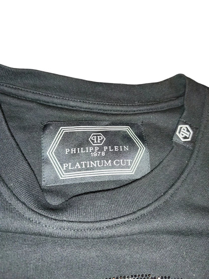 PHILIPP PLEIN Platinum Cut Sweatshirt Black Rhinestone Crystal Skull Men L XL