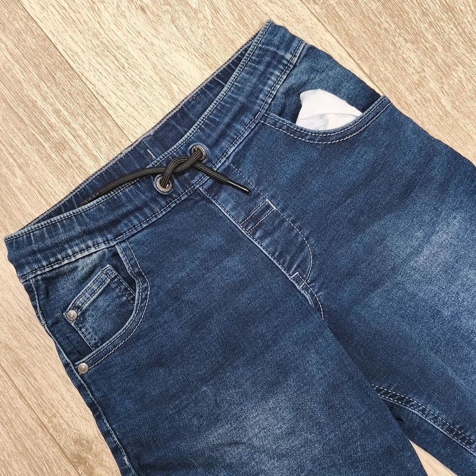 George Boys Blue Denim Shorts Age 9-10 Years Elasticated Waist Drawstring Jogg